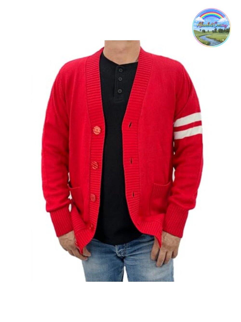 50s Varsity Cardigan Sweater Men's Acrylic Cotton Blend